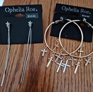 NWT 2 Pair of Pierced Earrings by Ophelia Roe